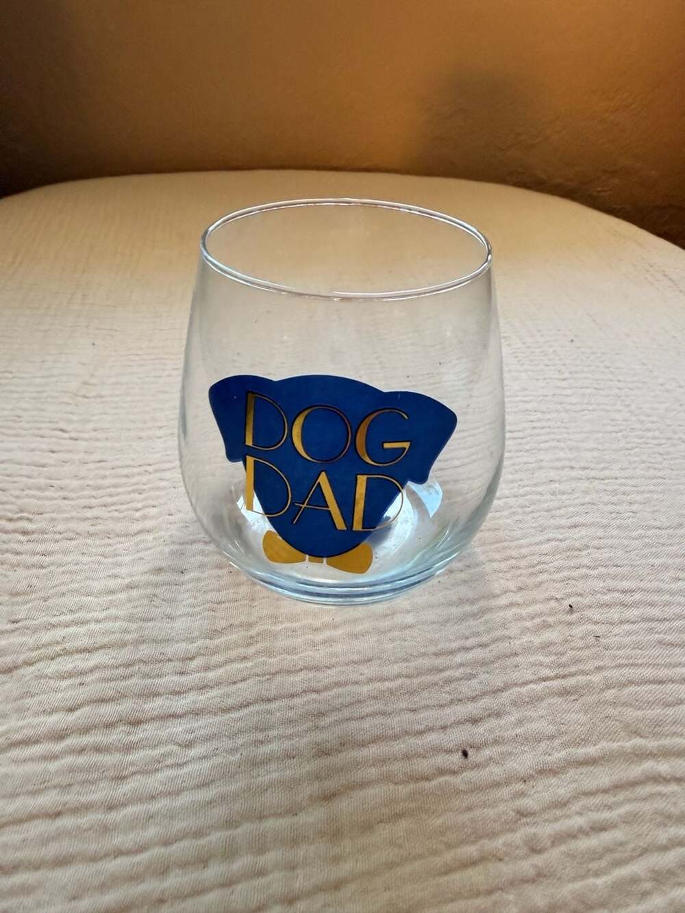 Dog Dad Stemless Wine Glass